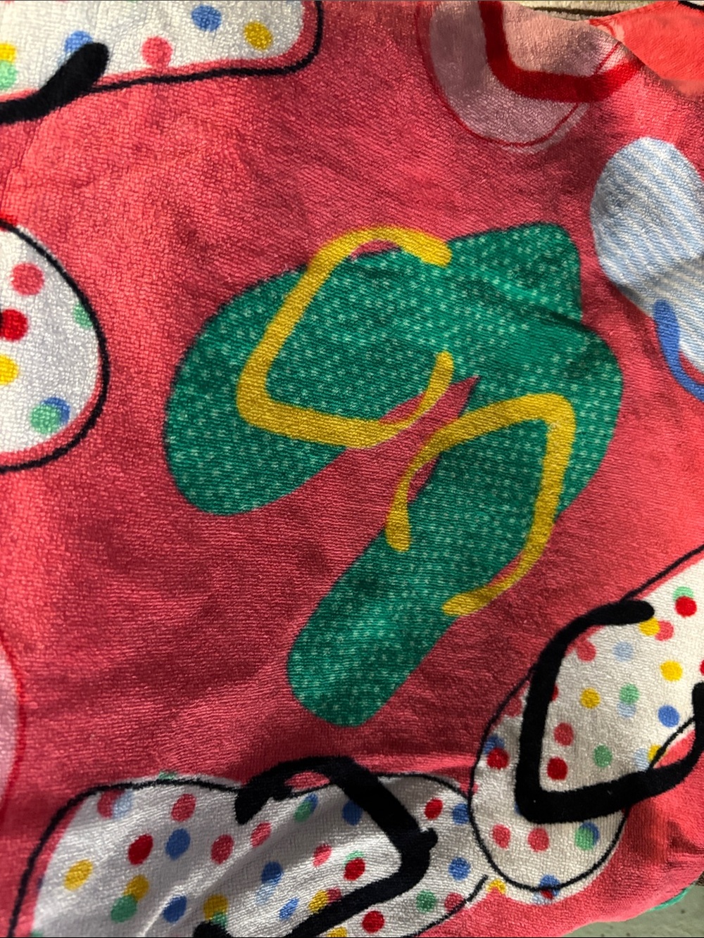 Colorful Flip Flop Print beach towel